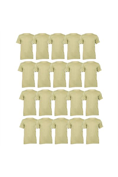 ŞİMŞEKOĞLU 20-Piece Soldier Undershirt Khaki, Short Sleeve Military Athlete for Novice and Precedent Soldier
