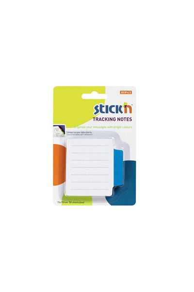 Gıpta Stickn Tracking Notes Adhesive Lined Note Papers Blue 21485