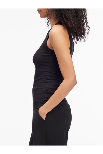 Calvin Klein Women's Cotton Round Sleeveless Casual Black Tank Top K20K 208054 -Beh