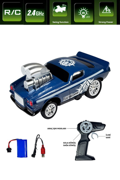welcomein Uzaktan Kumandalı Full Fonksiyon Şarjlı Işıklı 2.4g Çılgın Crazon L...