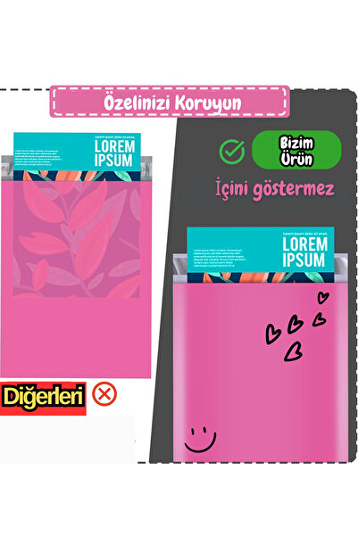 Dekals 20 Adet 30x42 Orta Boy Fuşya Kargo Poşeti Cepsiz Hediye Ambalaj Poşeti
