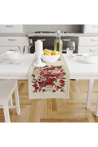 Filamente Ramadan Runner + 6 Pieces of American Service / Table Set / Stain Resistant and Washable Micropetek Fabric