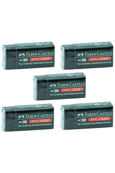 Faber Castell Small Size Black Eraser - Pvc Tour No:30 5 Li