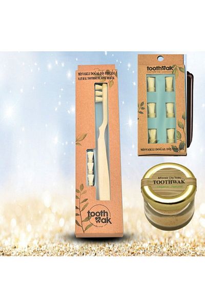 Toothwak Misvak Headed Luxury Brush 6-Piece Spare Head Organic Powder