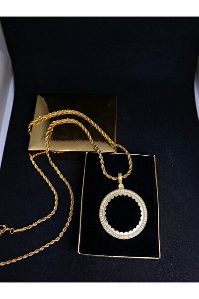 MİRLANTİS AKSESUAR TAM ALTINLIK ÇERÇEVELİ KOLYE  (ALTIN KAPLAMA)