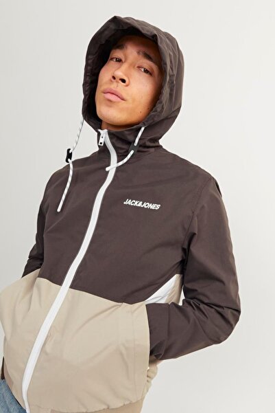 Jack & Jones Jjerush Hood Bomber Noos Brown