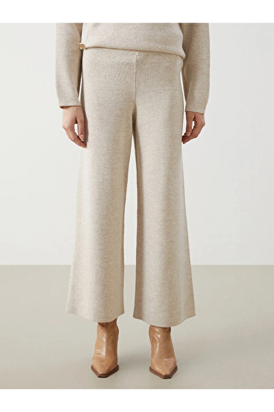 LC Waikiki LCW Modest  Beli Lastikli Geniş Paça Kadın Triko Pantolon