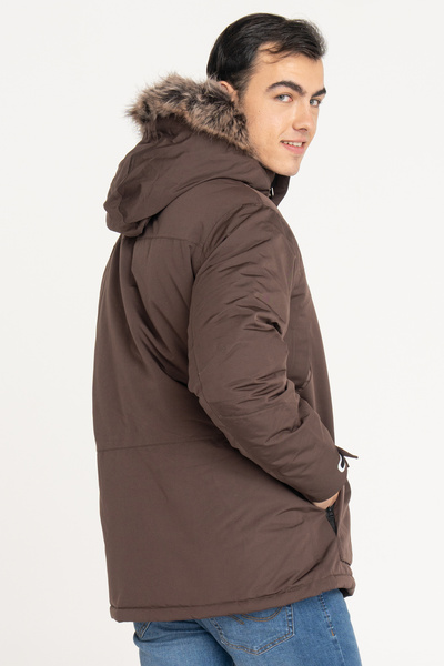 Jack & Jones Jack&Jones Kapüşonlu Cepli Kahverengi Erkek Kaban 12241546