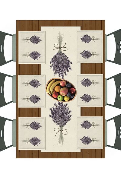 Filamente Ramadan Runner + 6 Pieces of American Service / Table Set / Stain Resistant and Washable Micropetek Fabric