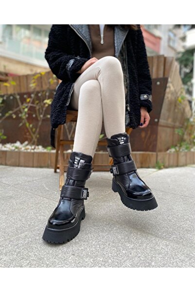 Zerenyus Black Waterproof Non-Slip Sole Women's Snow Boots - Favorix