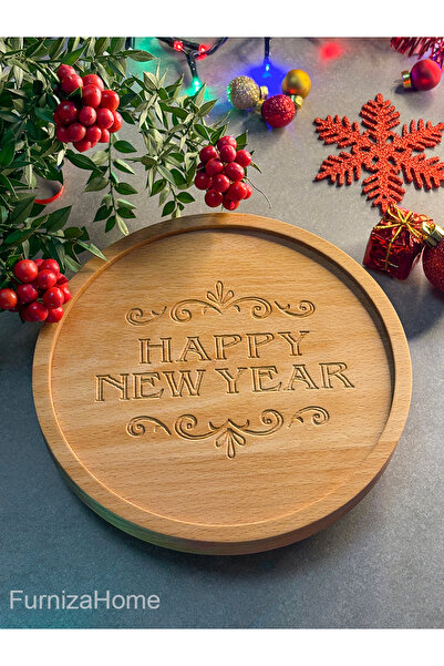 Furniza Home Wooden Leg Decorative Presentation Plate Stand Christmas Gift Presentation Serving Plate Presentation Riser