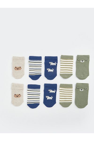 LC Waikiki Set mit 5 gestreiften Booties-Socken für Babys