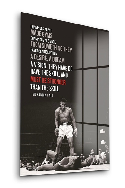 Decovetro Tablou din sticlă Motivational de Muhammad Ali