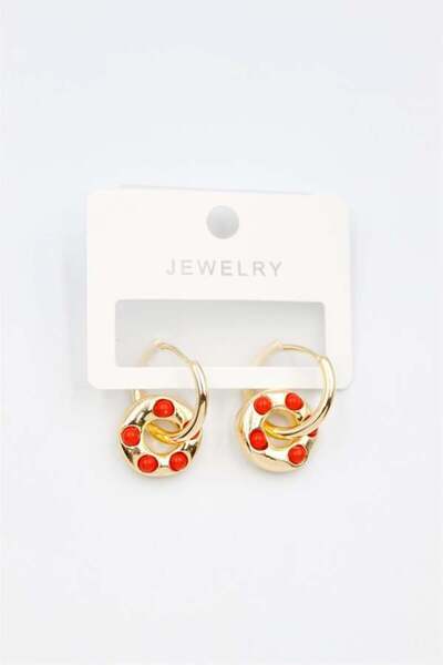 MENESSA Hoop Earrings - Red