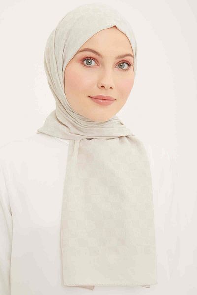 Armine Ultra Light a Logo Bone Color Shawl - Trend 18-23004