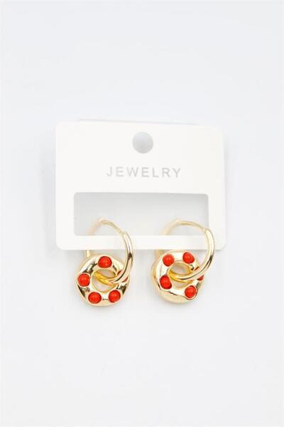 MENESSA Hoop Earrings - Red