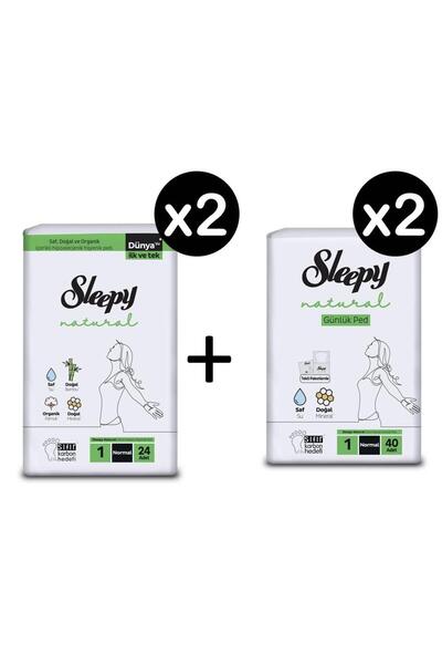 Sleepy Natural Hijyenik Ped Normal 48 Adet Günlük Normal 80 Adet