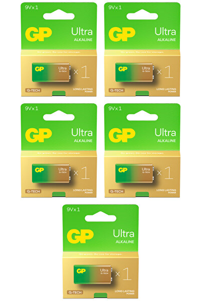 GP Batteries G-TECH Ultra Alkalin 9V - 6LR61 Boy 9V 5 Adet Pil
