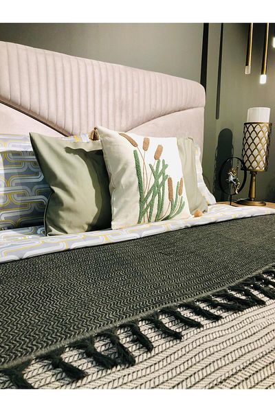 LUWİNO HOME Green Mink Verona Bedspread - Pique 200*230 cm
