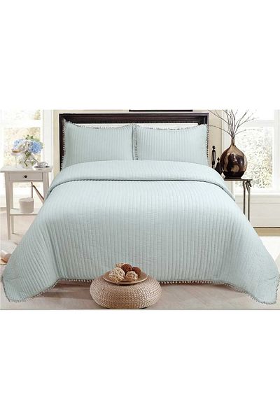 TREVO Asia Double Pompon Polyester Bed Cover