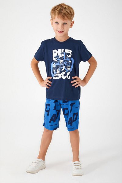 Rolypoly Summer Navy Blue Boy Bermuda Suit
