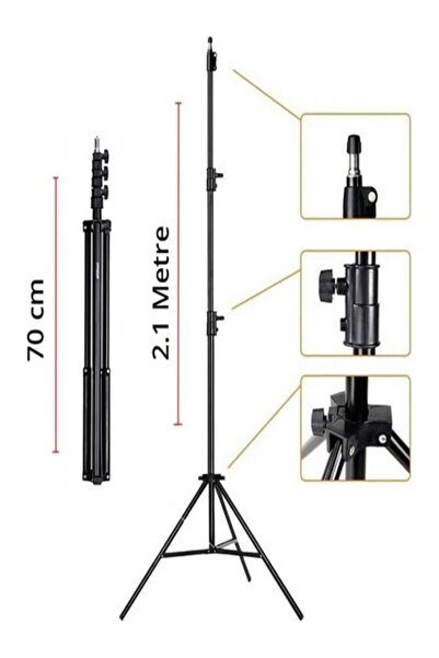 WOTOBE Taşınabilir Projeksiyon Cihazları ve Selfie Kullanım için Üç Ayaklı Tripod 2.10 Metre