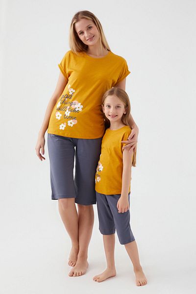 Rolypoly Good Things Will Dark Mustard Girls Capri Suit