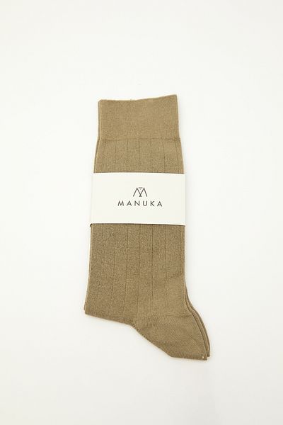 Manuka Класически чорапи с кабел в цвят каки