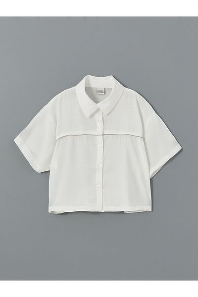 LC Waikiki Short Sleeve Girls' Crop Shirt