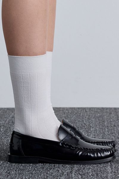 Manuka Ecru klassische gerippte Socken