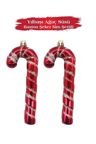 karinabest Christmas Tree Decoration Walking Stick Candy Glitter Stripe 16 cm 2 Pieces