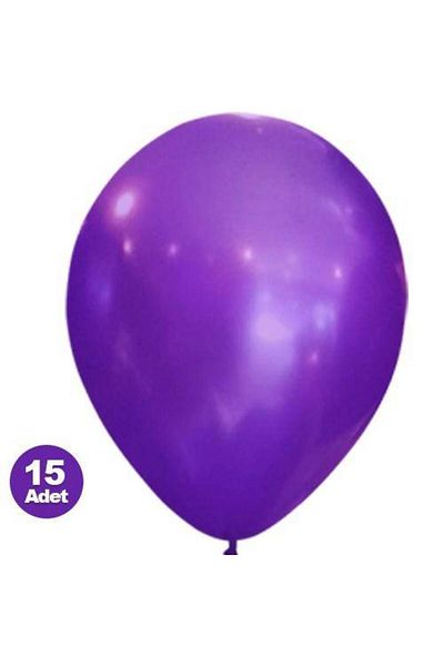 Parti Dükkanım Purple Balloon Metallic 15 Pieces