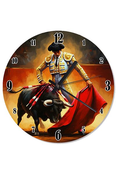 Tablomega Matador and Brave Bull Printed Wall Clock