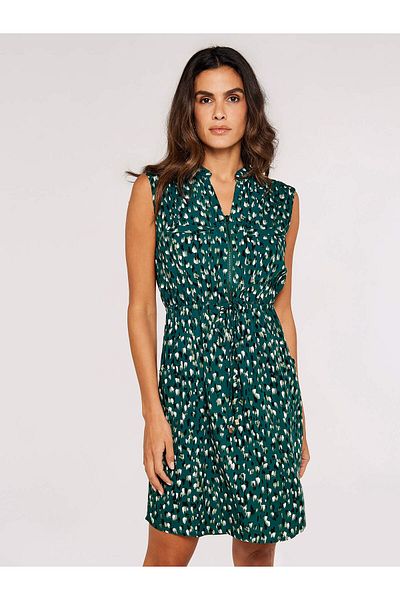 Apricot Minikleid mit Pinselstrichmuster