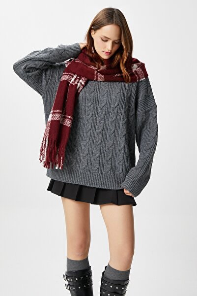 Ritnice Γυναικείο πουλόβερ Stella Soft Oversize Πλεκτό Ανθρακί