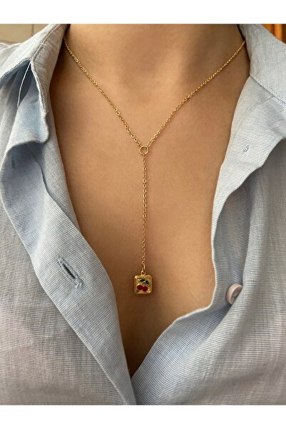 Arsaley Collection Kiraz Charm Altın Kaplama Dekolte Y Kolye Sevgililer Günü ...