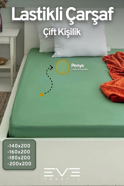 Eve Tekstil Fitted High Quality Combed Cotton Fabric Double Fitted Sheet