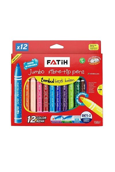 Fatih 12 Colors Jumbo Felt Tip Pen 34260
