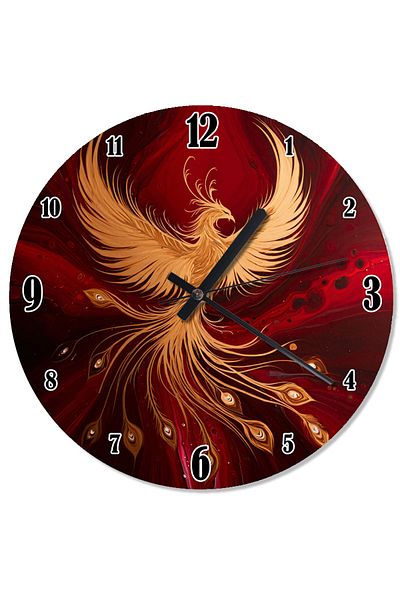 ekart Red Phoenix Retro Wall Clock