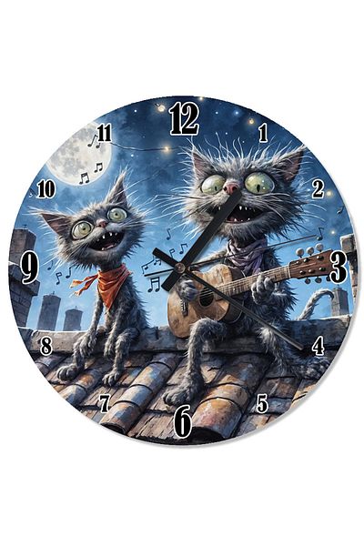 ekart Metal Cats' World in the Drop Design Wall Clock