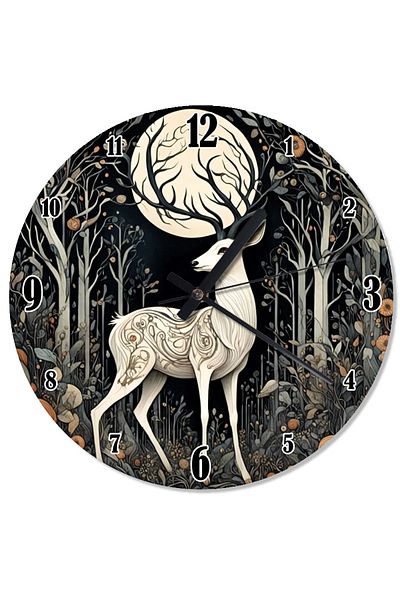 karizmart Shining Deer in the Forest Special Design Wall Clock