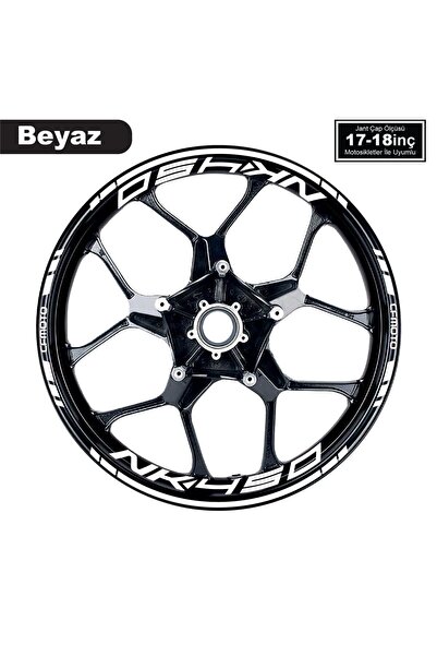 habune Beyaz CFMOTO 450NK Motosiklet Jant Sticker Modeli İç & Dış Takım