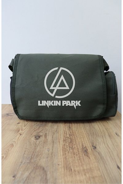 Fuddy Moda Τσάντα Linkin Park Written Messenger, Unisex Rock Band Print Τσάντα ώμου