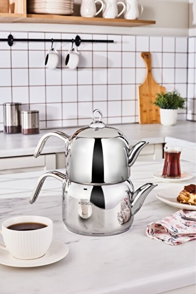 Karaca Manes Indüksiyon Tabanlı Orta Boy Çaydanlık Takımı Metal