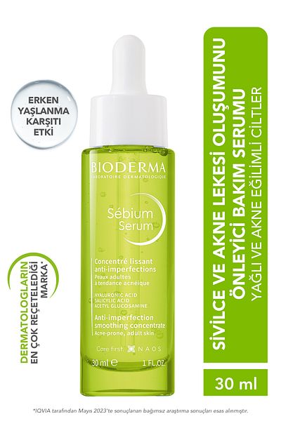 Bioderma Sebium Serum Akne – Vorbeugung von Akneflecken, Salicylsäure gegen vorzeitiges Altern, 30 ml