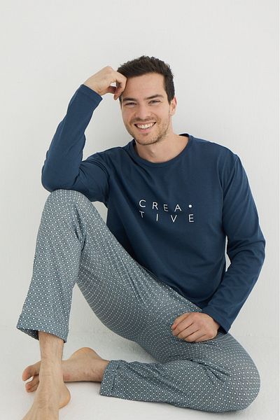 Trendyol Collection Petrol gestricktes Pyjama-Set TMNAW25PT00067