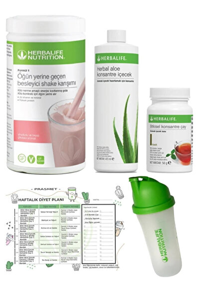 Herbalife 4lü Set - Ahududu Shake Klasik Aroma Çay Aloe Vera Shaker