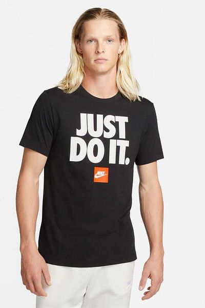 Nike Ανδρικό μπλουζάκι με στρογγυλή λαιμόκοψη μαύρο-γκρι-ασημί DZ2989-010 M TEE FRAN JDI VERBIAGE