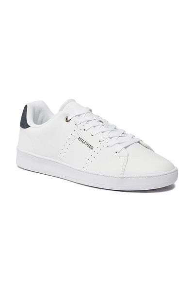Tommy Hilfiger Pánské bílé tenisky - COURT CUP LTH PERF DETAIL