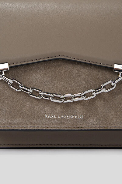 Karl Lagerfeld Velúr + bőr bézs női 15x37x9,5 cm válltáska 246W3040